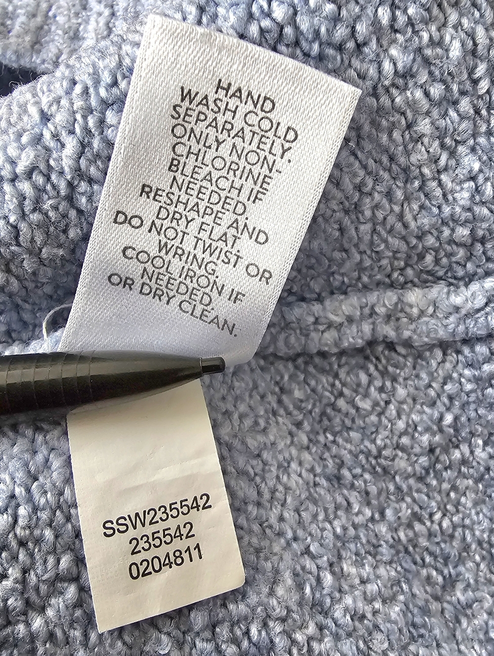 J.Jill Pure Jill Blue Bouclé Knit Sweater Cozy Textured Sweatshirt Pocket PM - Picture 11 of 15